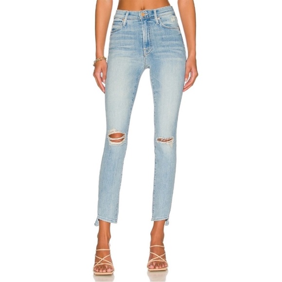 Mother The Stunner Zip Ankle Step Chew Jeans In Poisoned Petals Size 26 - Picture 2 of 15